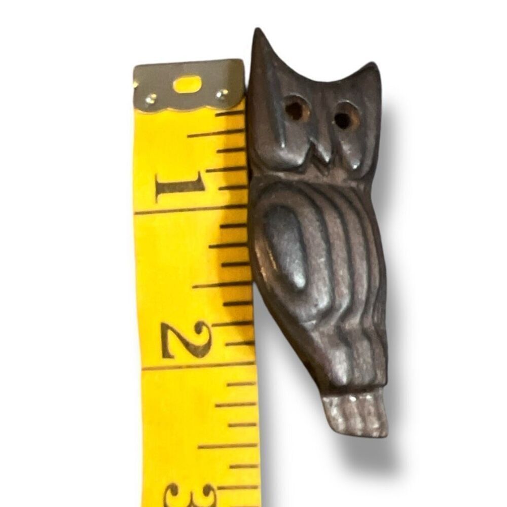Hand Crafted Wooden Owl Brooch - Picture 3 of 5